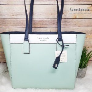 Multiple compartments New Spring Meadow Mint Kate Spade Laptop Tote Cameron